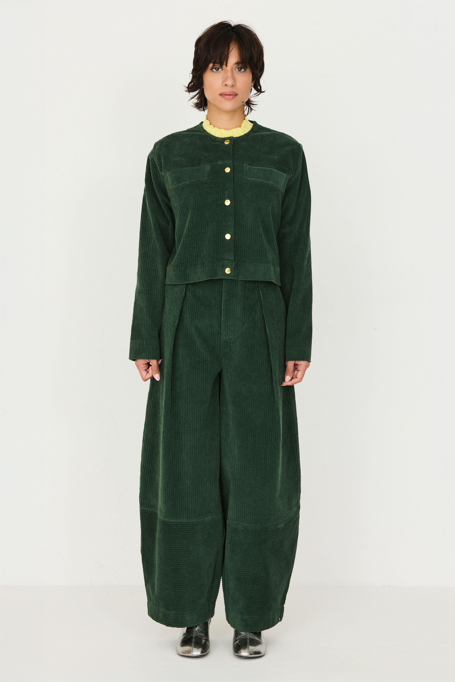 SKFK Naiare Jacket Dark Green Damen Cropped Jacke Bio Baumwolle grün